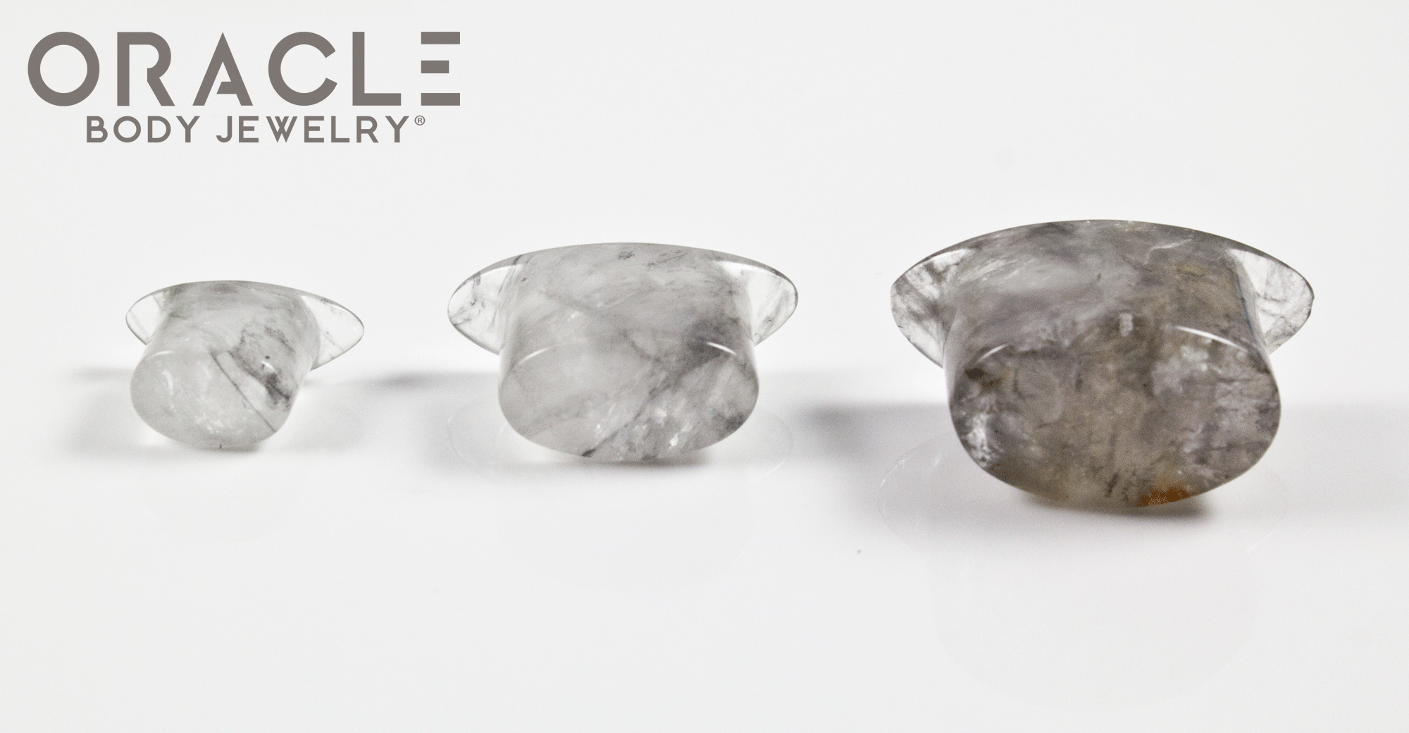 Cloudy Smoky Quartz Oval Labrets 2g Through 3/4"