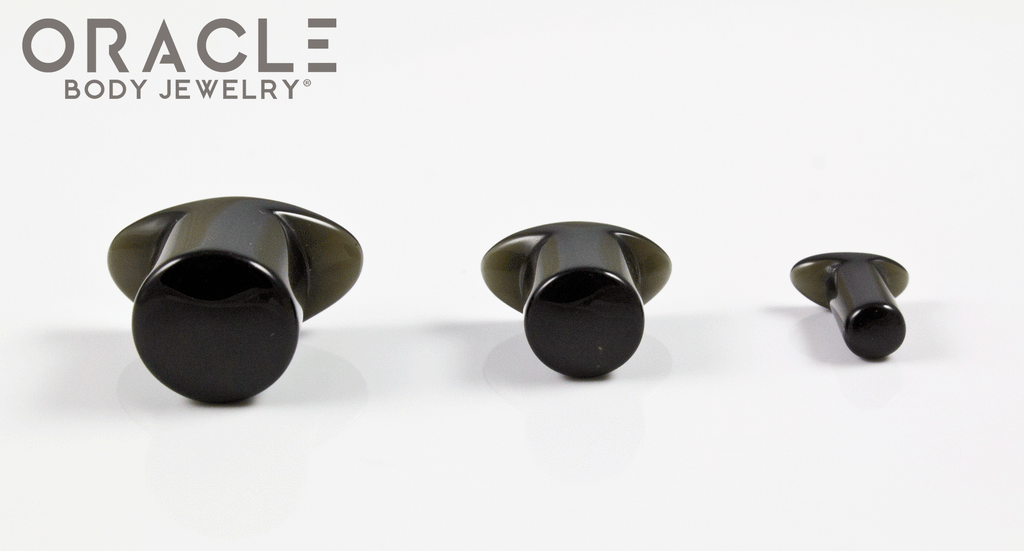 Black Obsidian Labrets 8g Through 1/2"