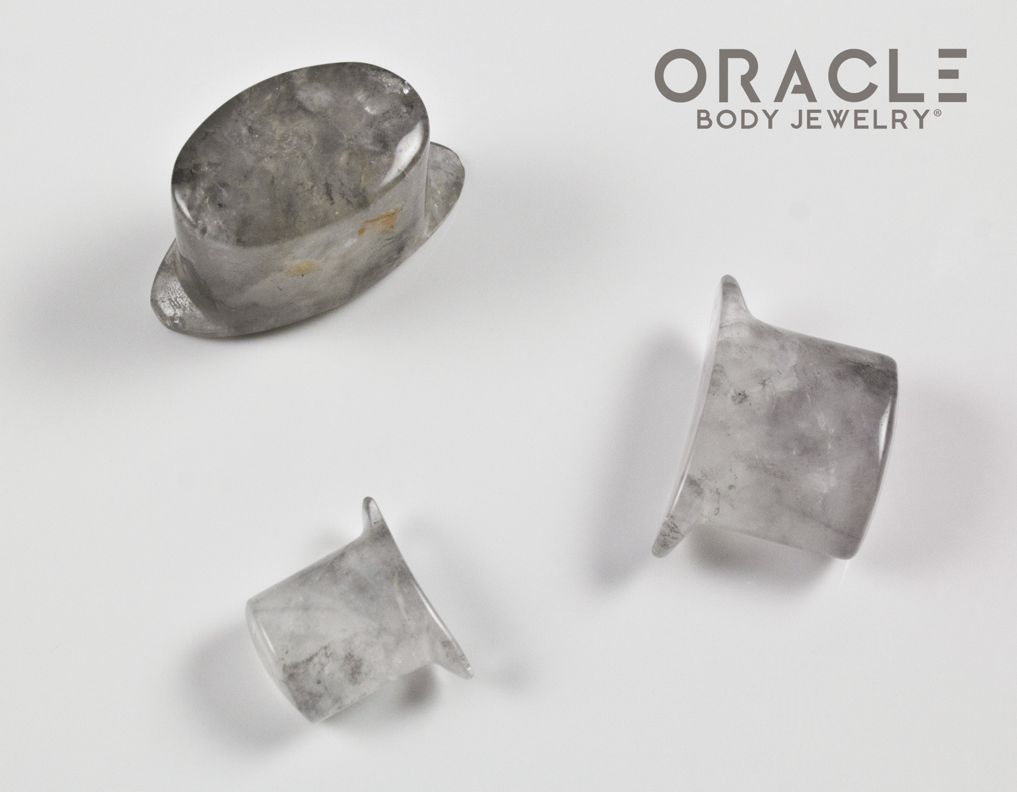 Cloudy Smoky Quartz Oval Labrets 2g Through 3/4"