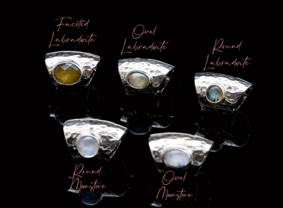 Hammered White Brass Lobe Clickers with Stones