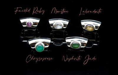 High Polish White Brass Lobe Clickers with Stones