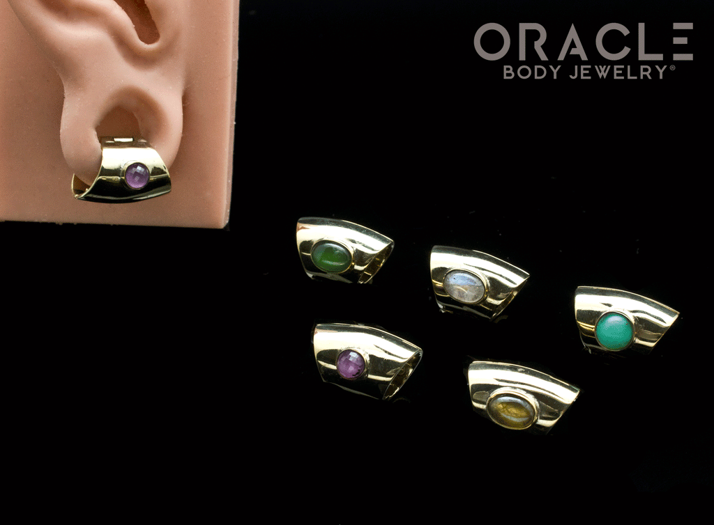 High Polish Brass Lobe Clickers with Stones