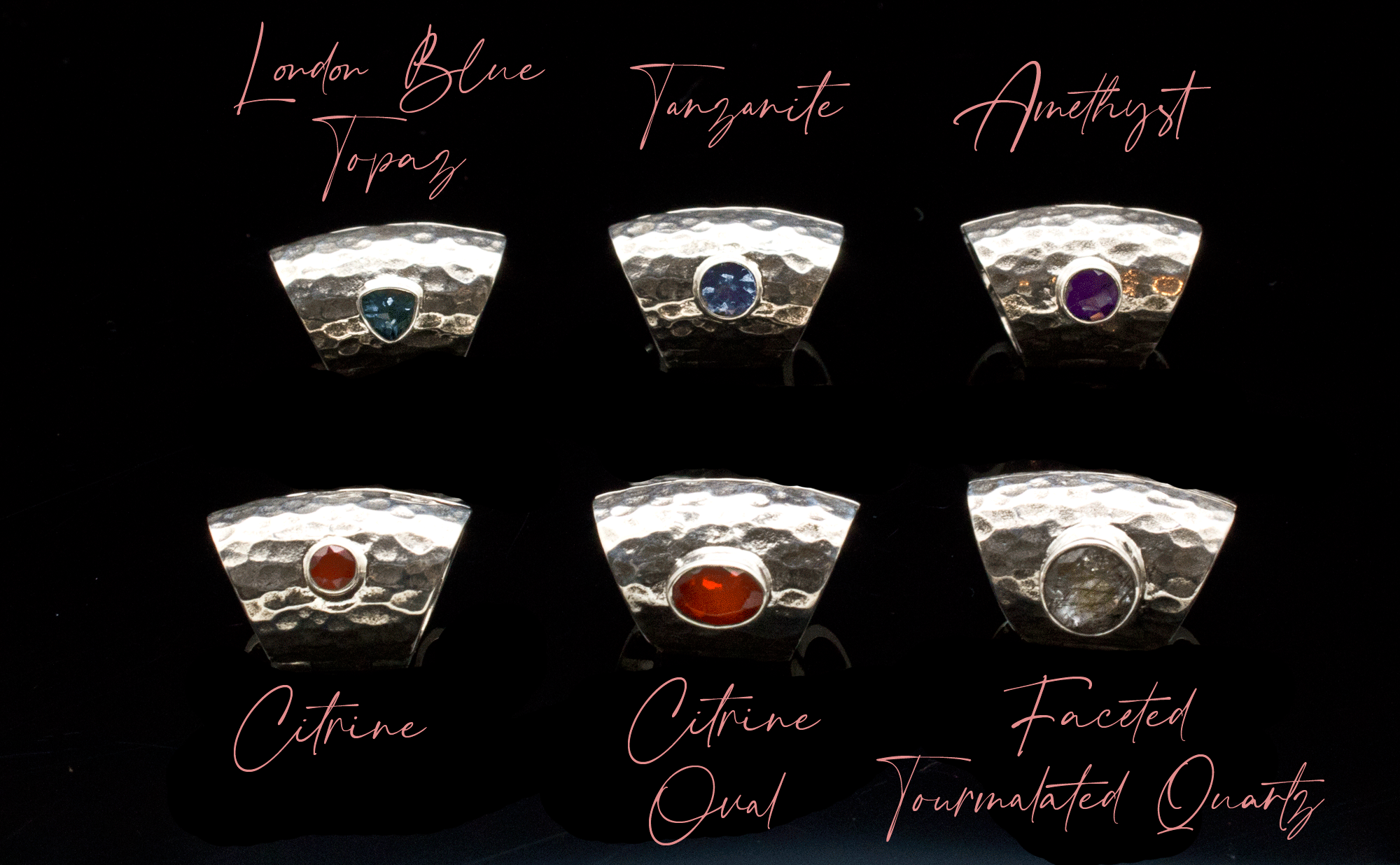 Hammered Sterling Silver Lobe Clickers with Stones