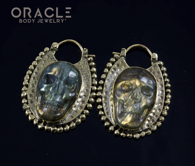 Coven with Carved Labradorite Skulls