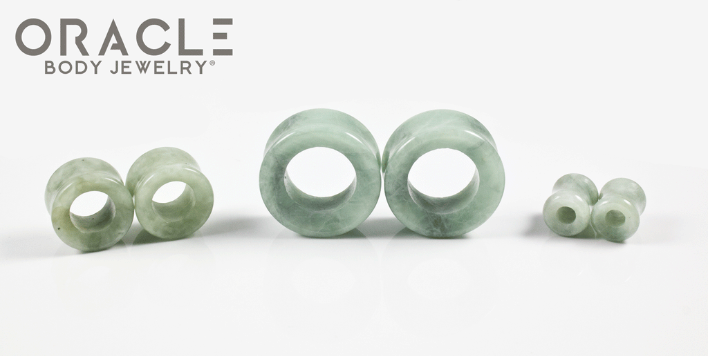 Jadeite (Green Toned) Eyelets / Tunnels