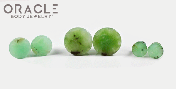 Chrysoprase Mayan Style Flare Plugs