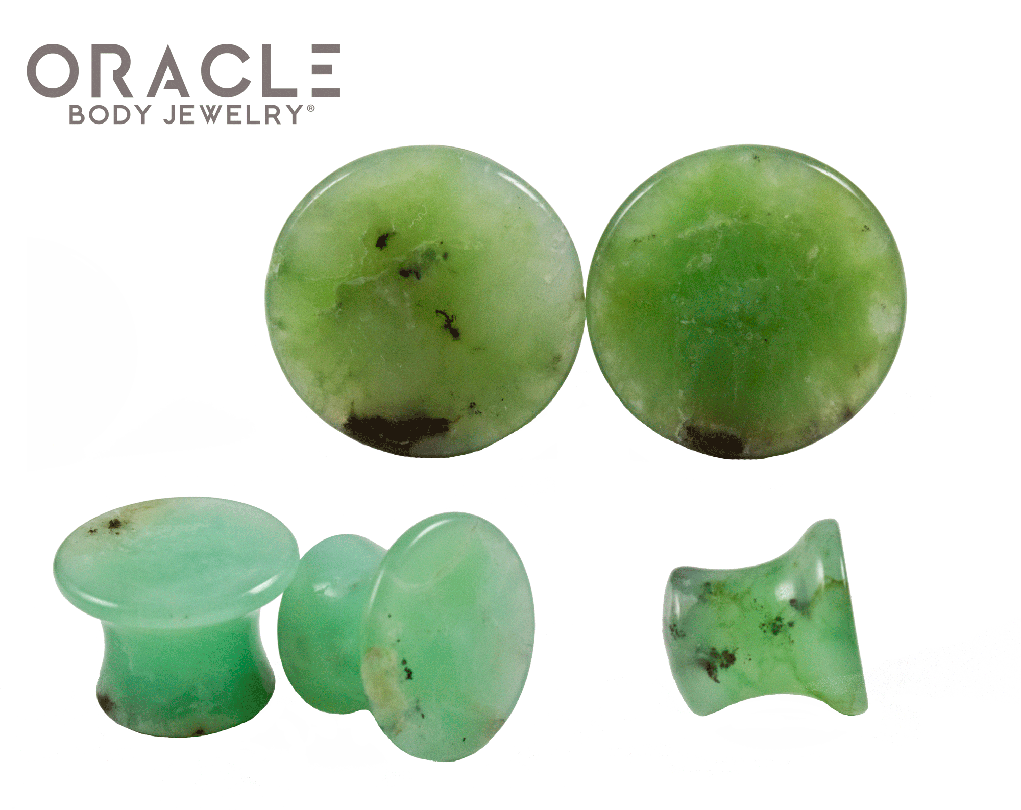 Chrysoprase Mayan Style Flare Plugs