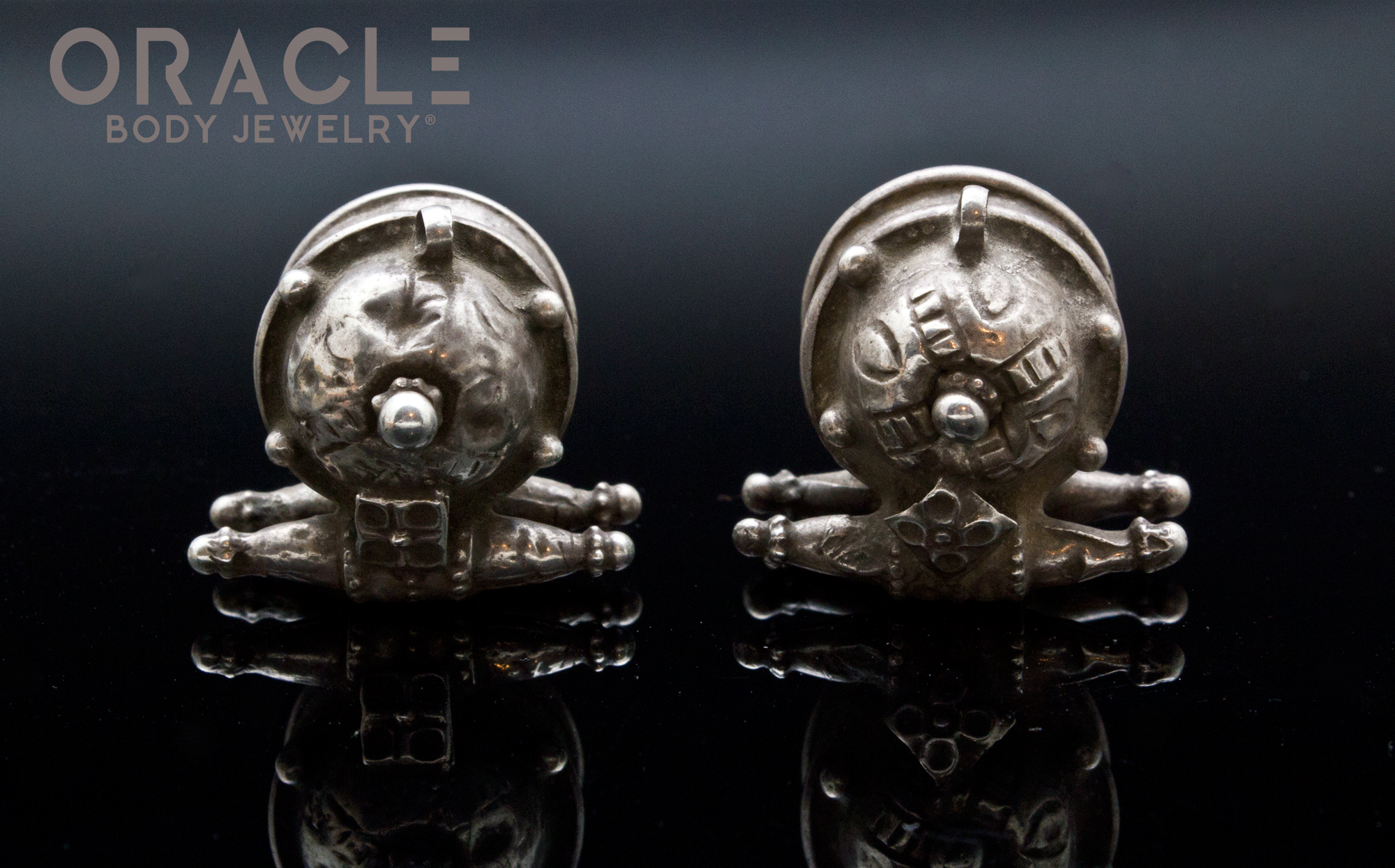 Old Small Akota Silver Earrings