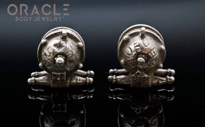 Old Small Akota Silver Earrings