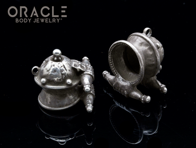 Old Small Akota Silver Earrings