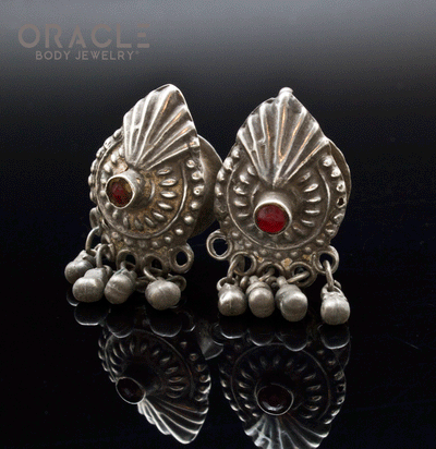 Silver Guajarat Ornate Ear Plugs
