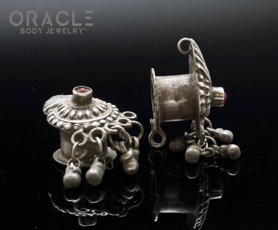 Silver Guajarat Ornate Ear Plugs