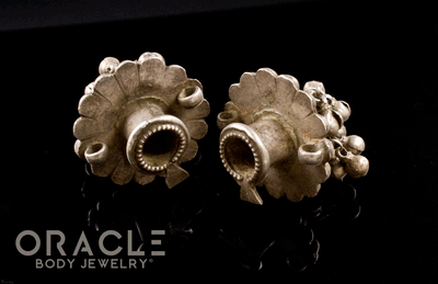 Silver Guajarat Ear Plugs with Bells