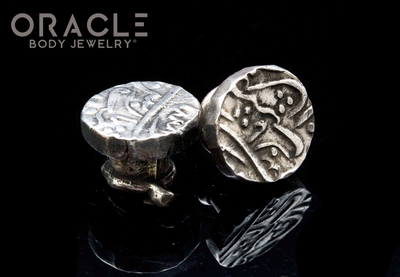 Silver Coin Old Ear Plugs