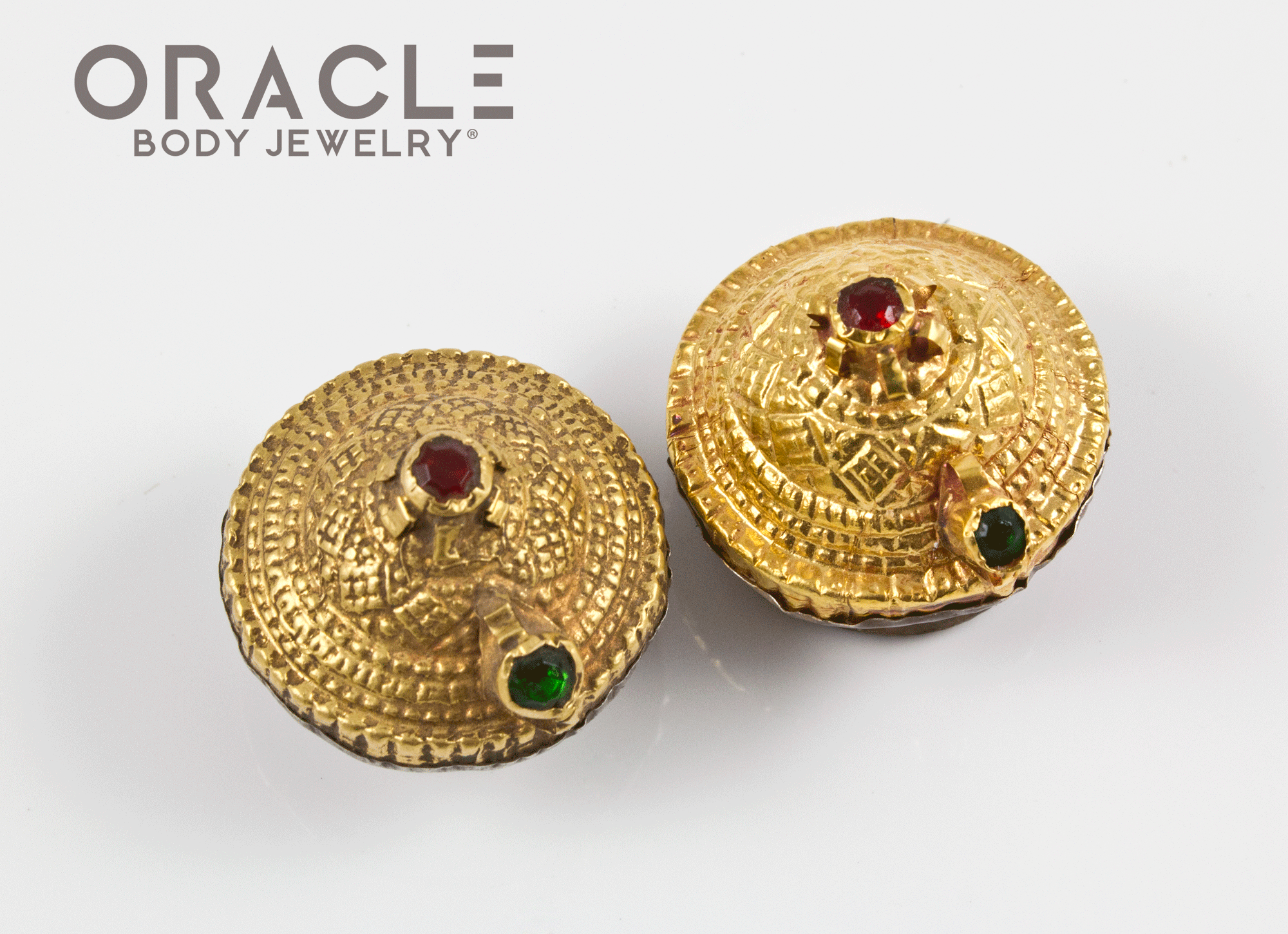 Threaded Gold and Silver Upper Ear Plugs
