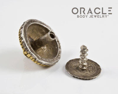Threaded Gold and Silver Upper Ear Plugs