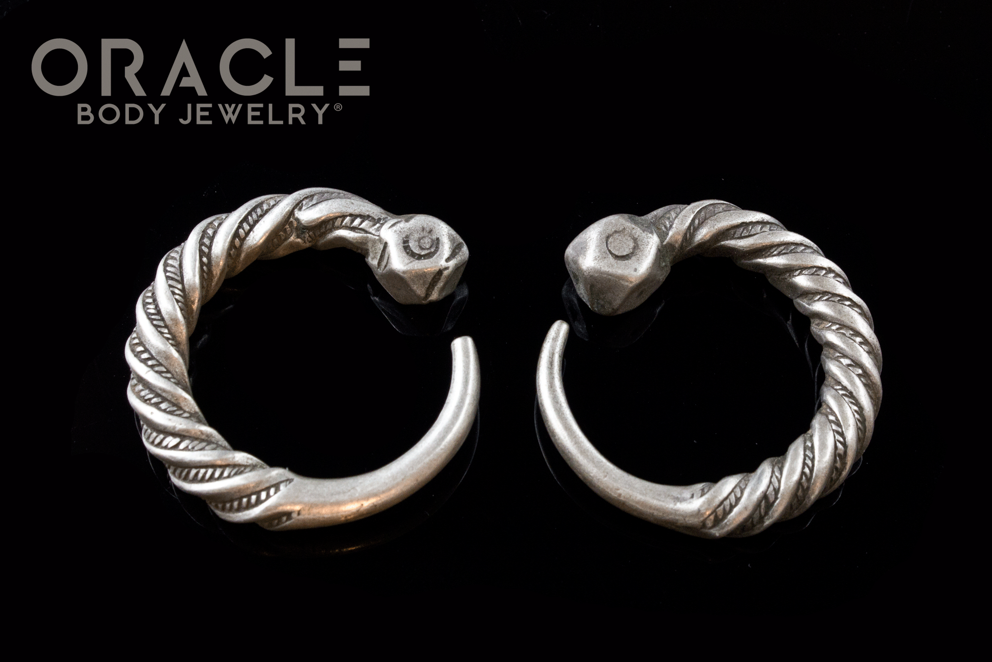 Old Tuareg Silver Twisted Earrings