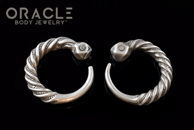 Old Tuareg Silver Twisted Earrings