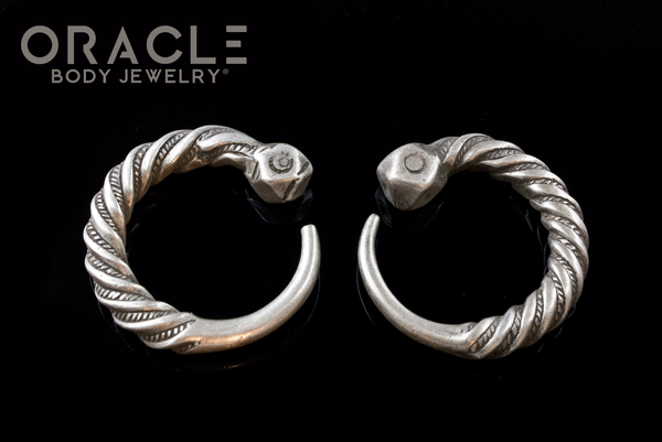 Old Tuareg Silver Twisted Earrings