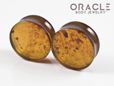 1-1/4" (32mm) Amber Double Flare Plugs