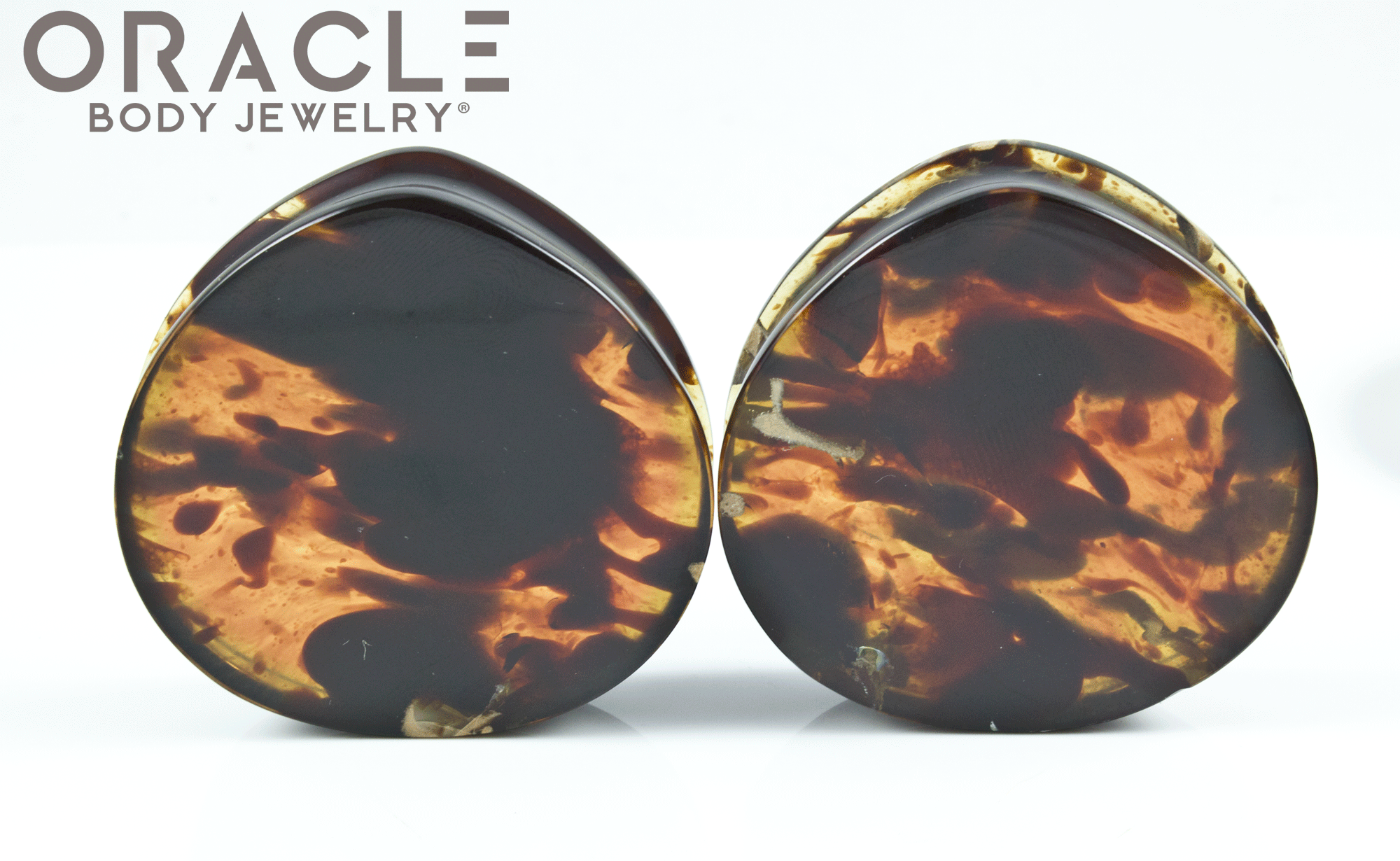 2" Amber Teardrop Plugs