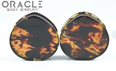 2" Amber Teardrop Plugs
