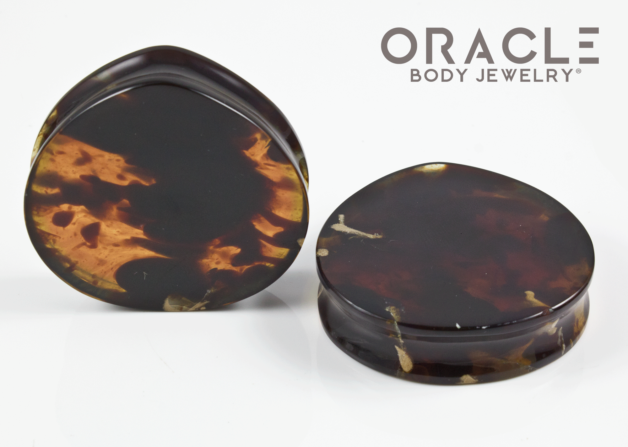 2" Amber Teardrop Plugs