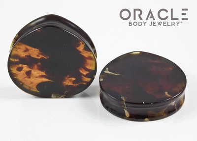 2" Amber Teardrop Plugs