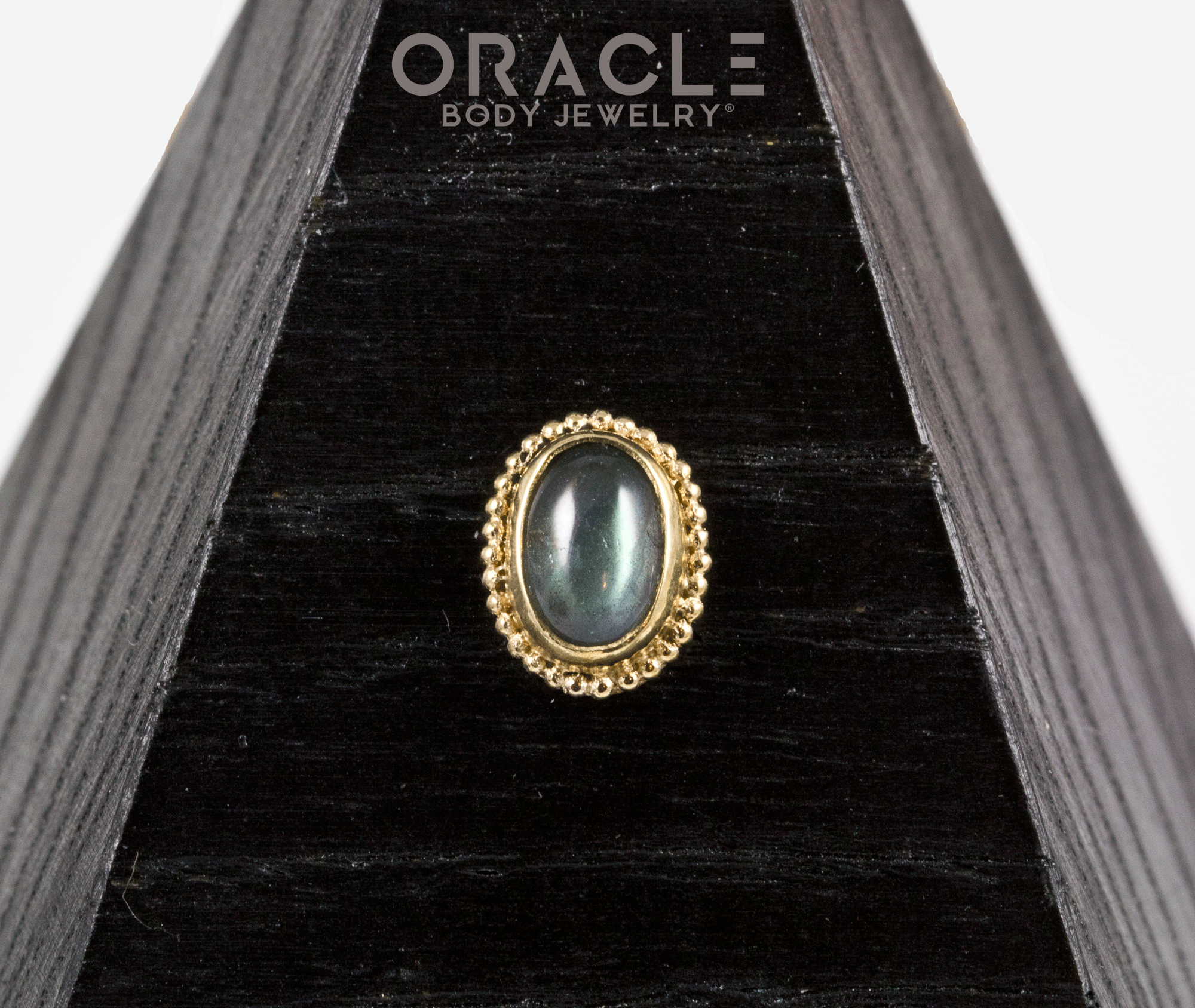 14k Labradorite Threadless Gold End