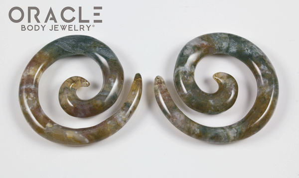 2g (7mm) Moss Agate Stone Spirals