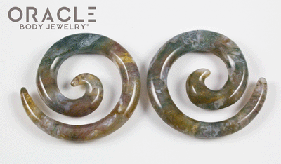 2g (7mm) Moss Agate Stone Spirals