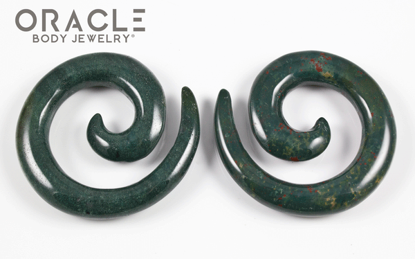 0g (8mm) Bloodstone Spirals