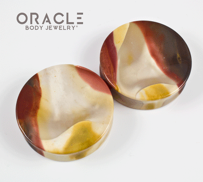 2" (51mm) Mookaite Concave Plugs