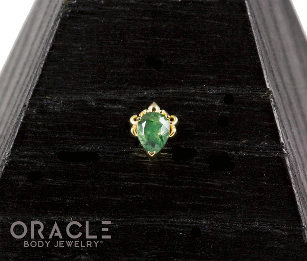 14k Deco with Moss Agate Threadless End