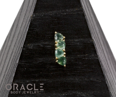 14k Laurel with Moss Agate Threadless End