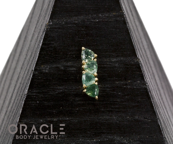 14k Laurel with Moss Agate Threadless End