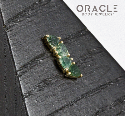14k Laurel with Moss Agate Threadless End