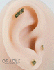 14k Laurel with Moss Agate Threadless End