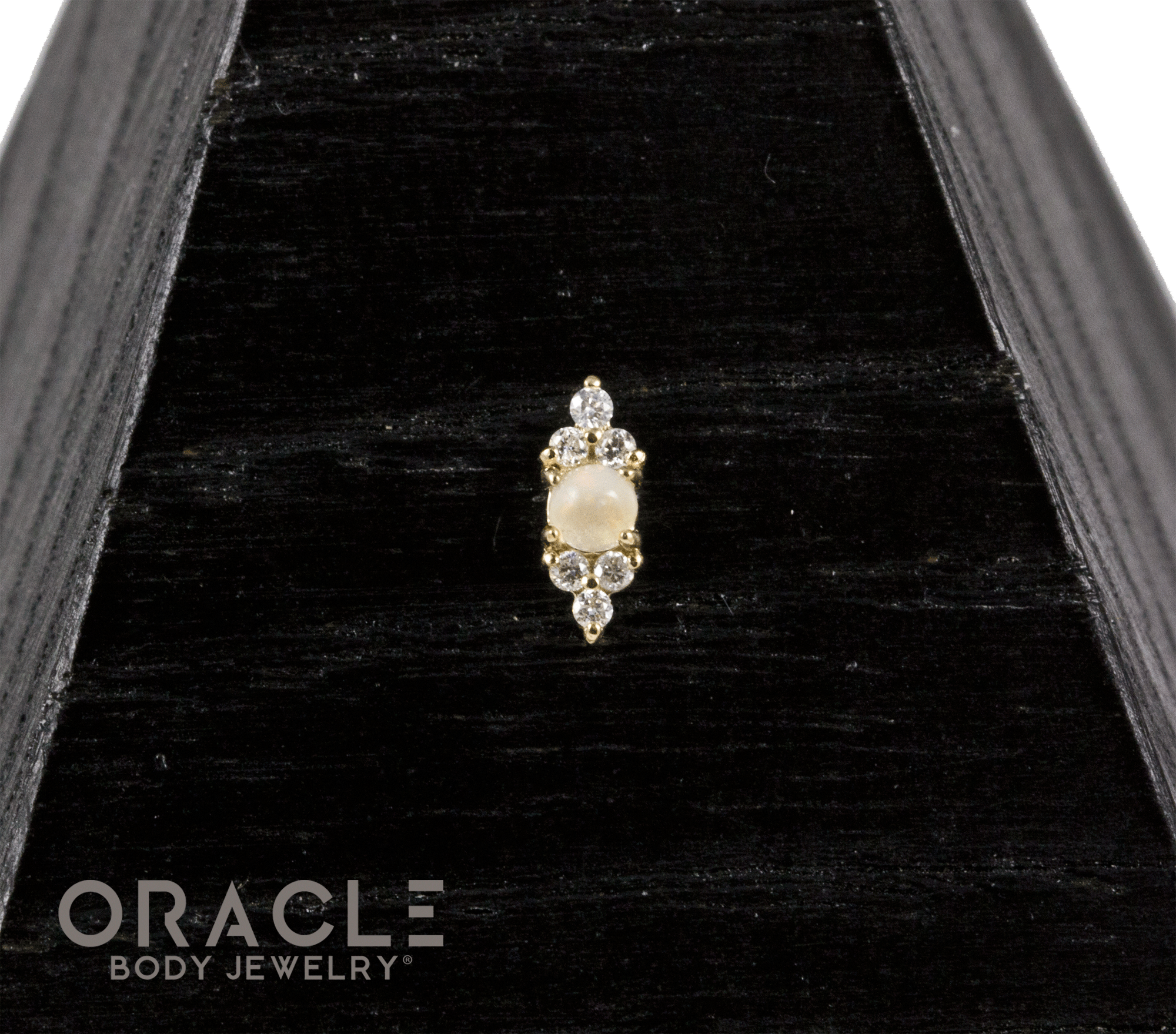 14k Belle with Opal and Diamonds Threadless End