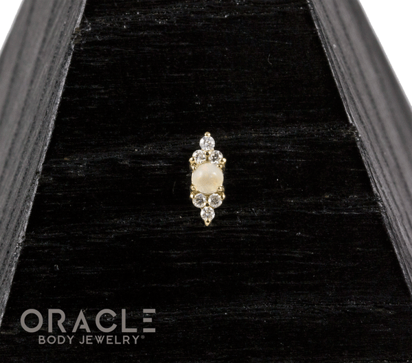 14k Belle with Opal and Diamonds Threadless End