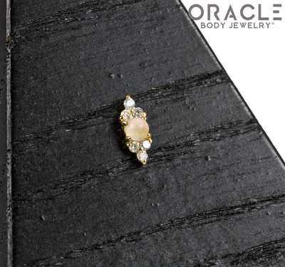 14k Belle with Opal and Diamonds Threadless End