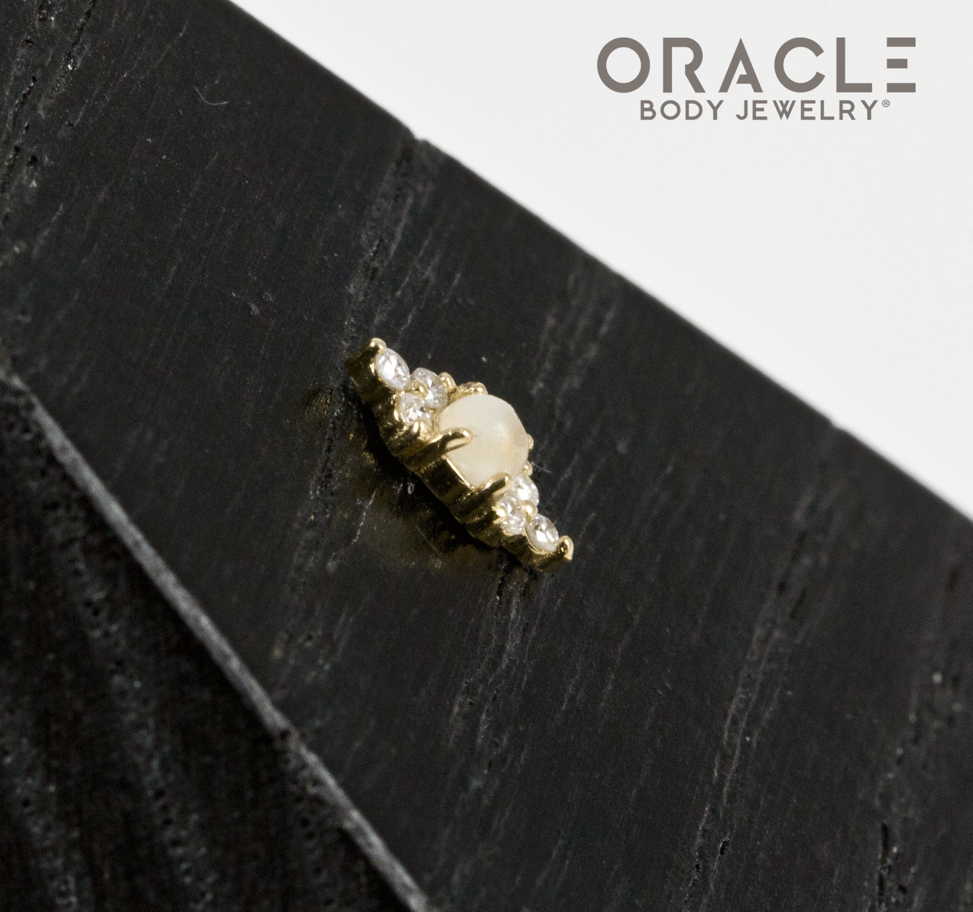 14k Belle with Opal and Diamonds Threadless End