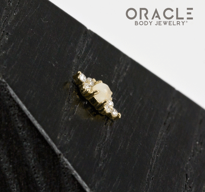 14k Belle with Opal and Diamonds Threadless End