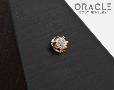 14k Yellow Gold CZ Empress Threadless End