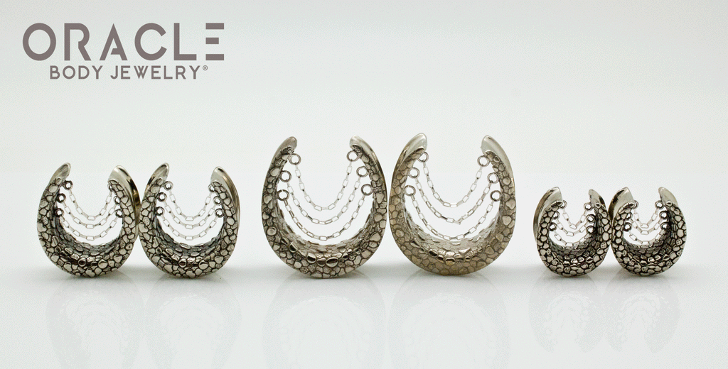 White Brass Saddles with Nugget Texture and Chains