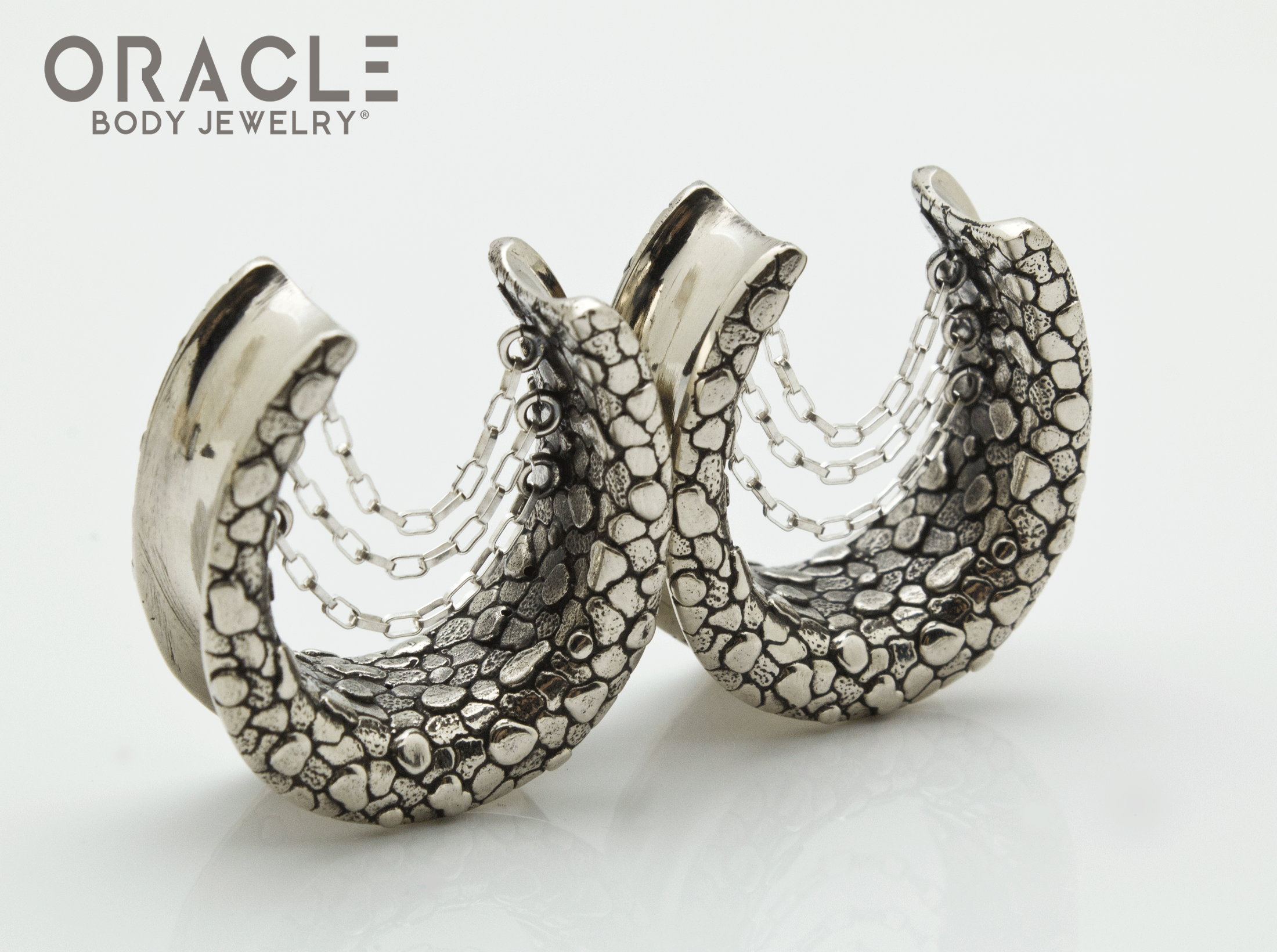 White Brass Saddles with Nugget Texture and Chains