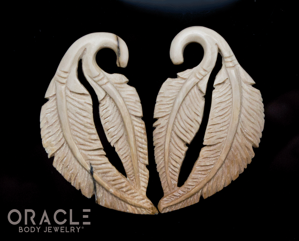 6g (4mm) Fossilized Mammoth Ivory Double Feathers