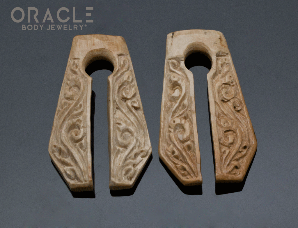 00g (9.5mm) Fossilized Mammoth Ivory Carved Coffin Weights