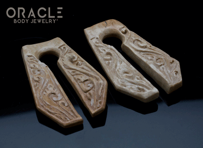 00g (9.5mm) Fossilized Mammoth Ivory Carved Coffin Weights