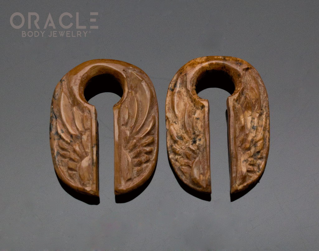 0g (8mm) Fossilized Mammoth Ivory Carved Small Featherweights